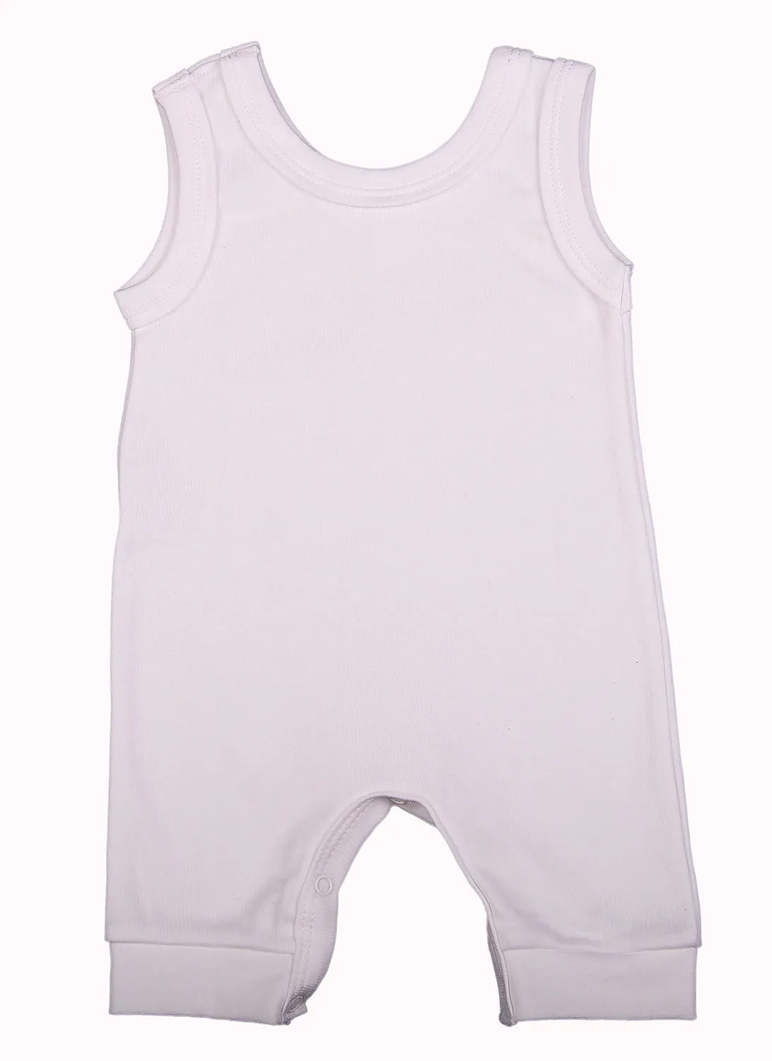 100% 6-Pack Cotton Blank Sleeveless Baby Rompers