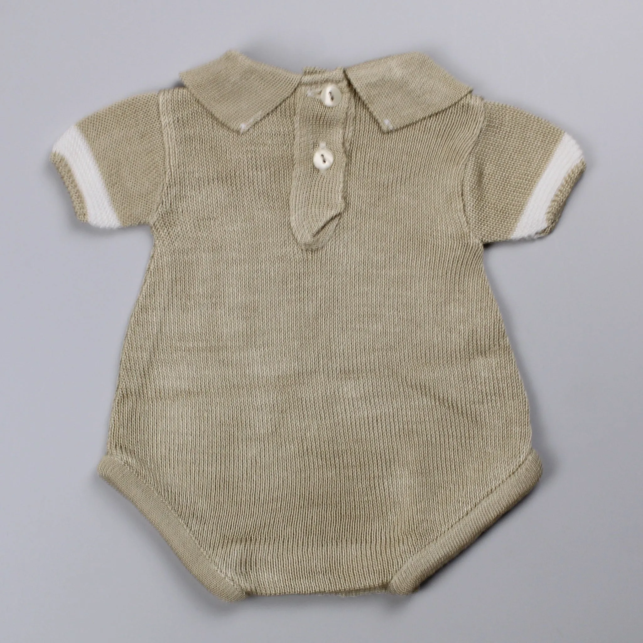 Baby Boy Knitted Romper - Beige