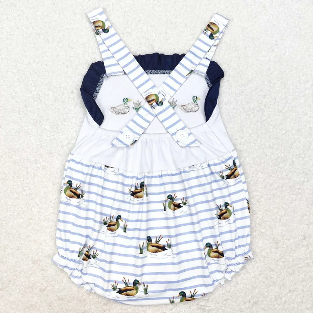 Baby Girls Rompers Ruffle Ducks Straps Rompers SR1584