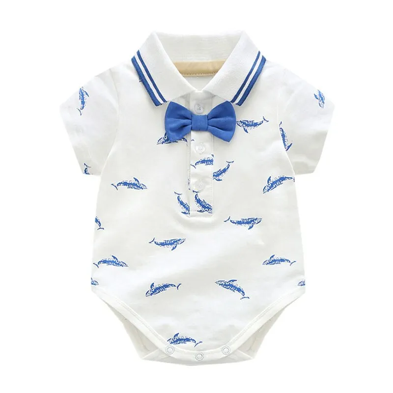 Baby Romper Set with cute Little Whales Prints