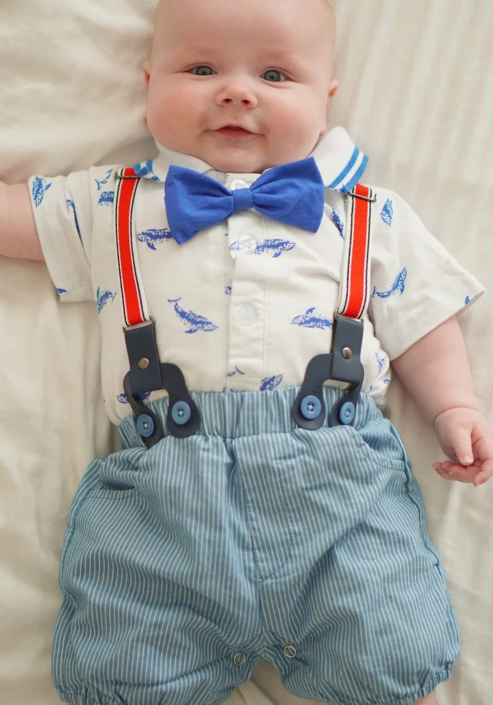 Baby Romper Set with cute Little Whales Prints