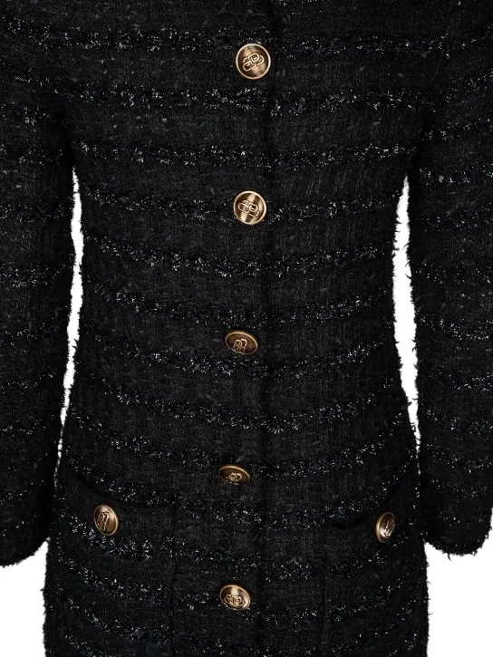 Balenciaga   Back-to-front wool blend tweed dress 