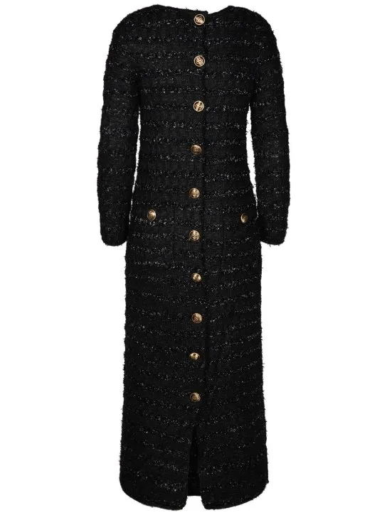Balenciaga   Back-to-front wool blend tweed dress 