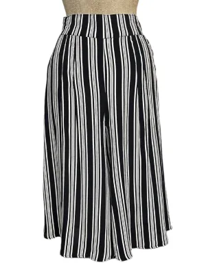 Black & White Noir Stripe High Waisted Culottes