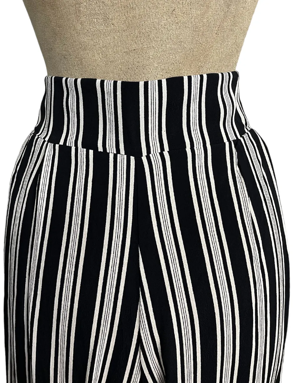 Black & White Noir Stripe High Waisted Culottes