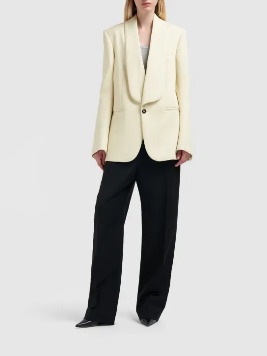 Bottega Veneta   Light wool twill wide leg pants 