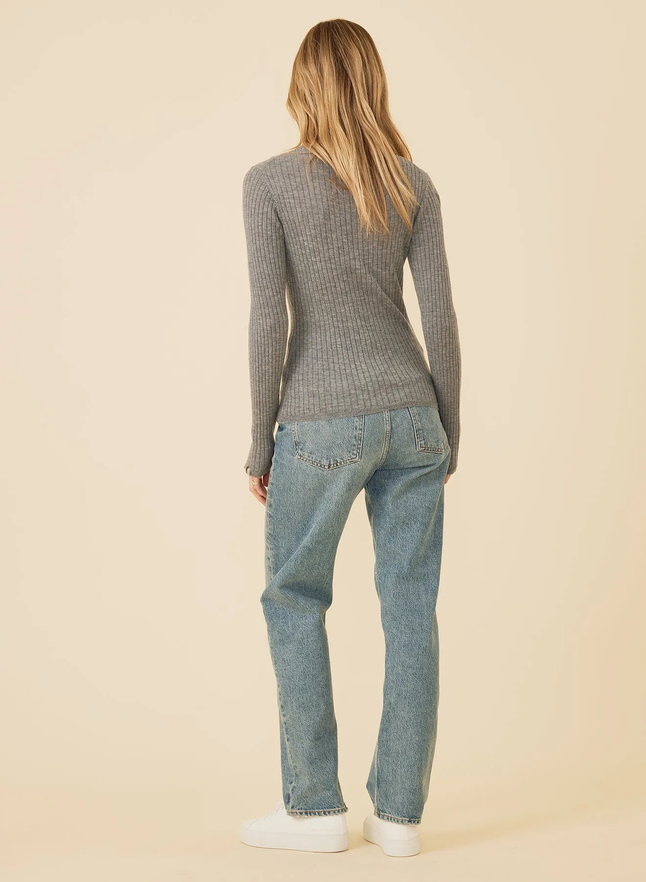 Carter Merino Mockneck - Slate