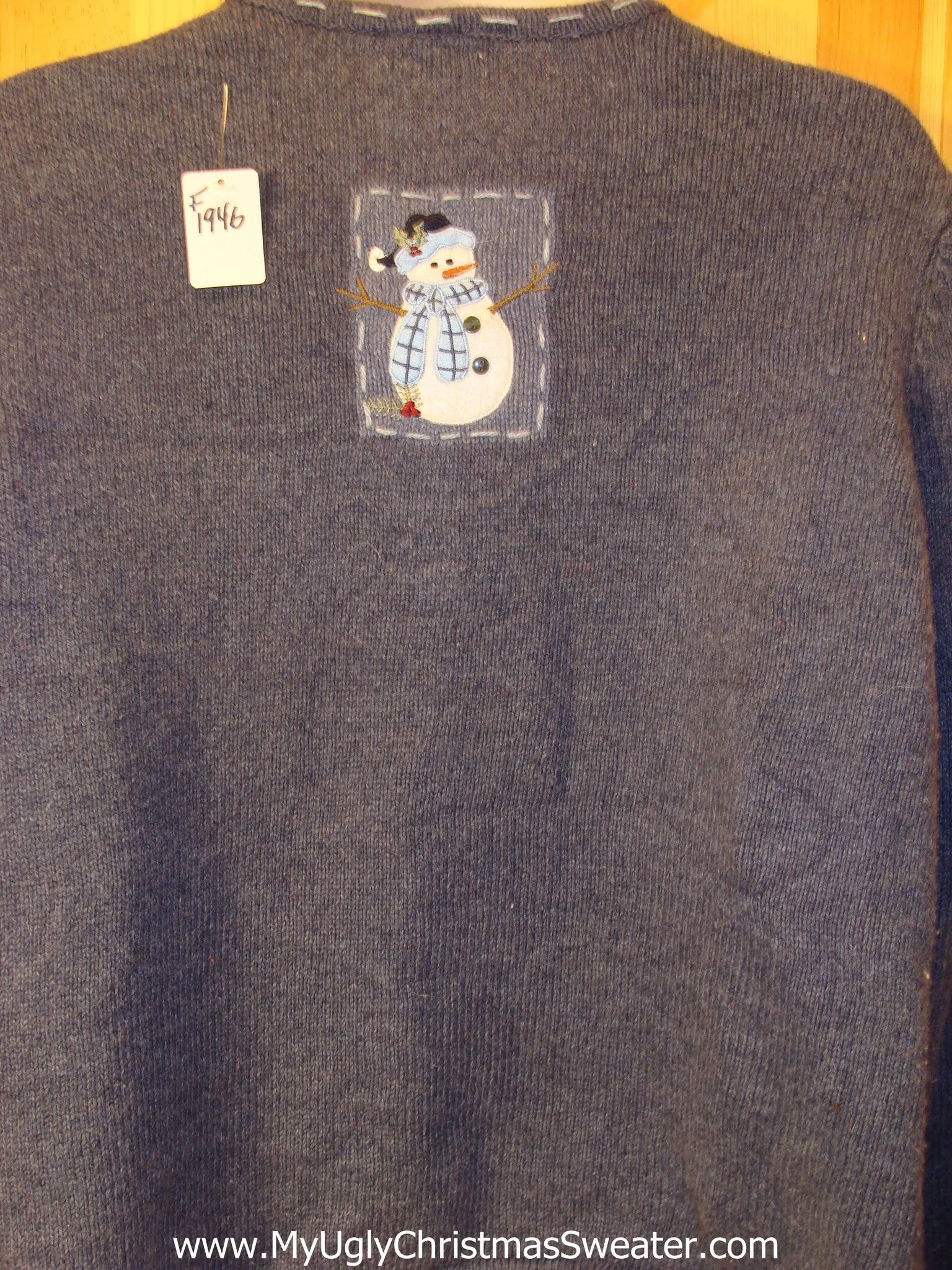 Christmas Sweater Blue with Crafty Snowmen