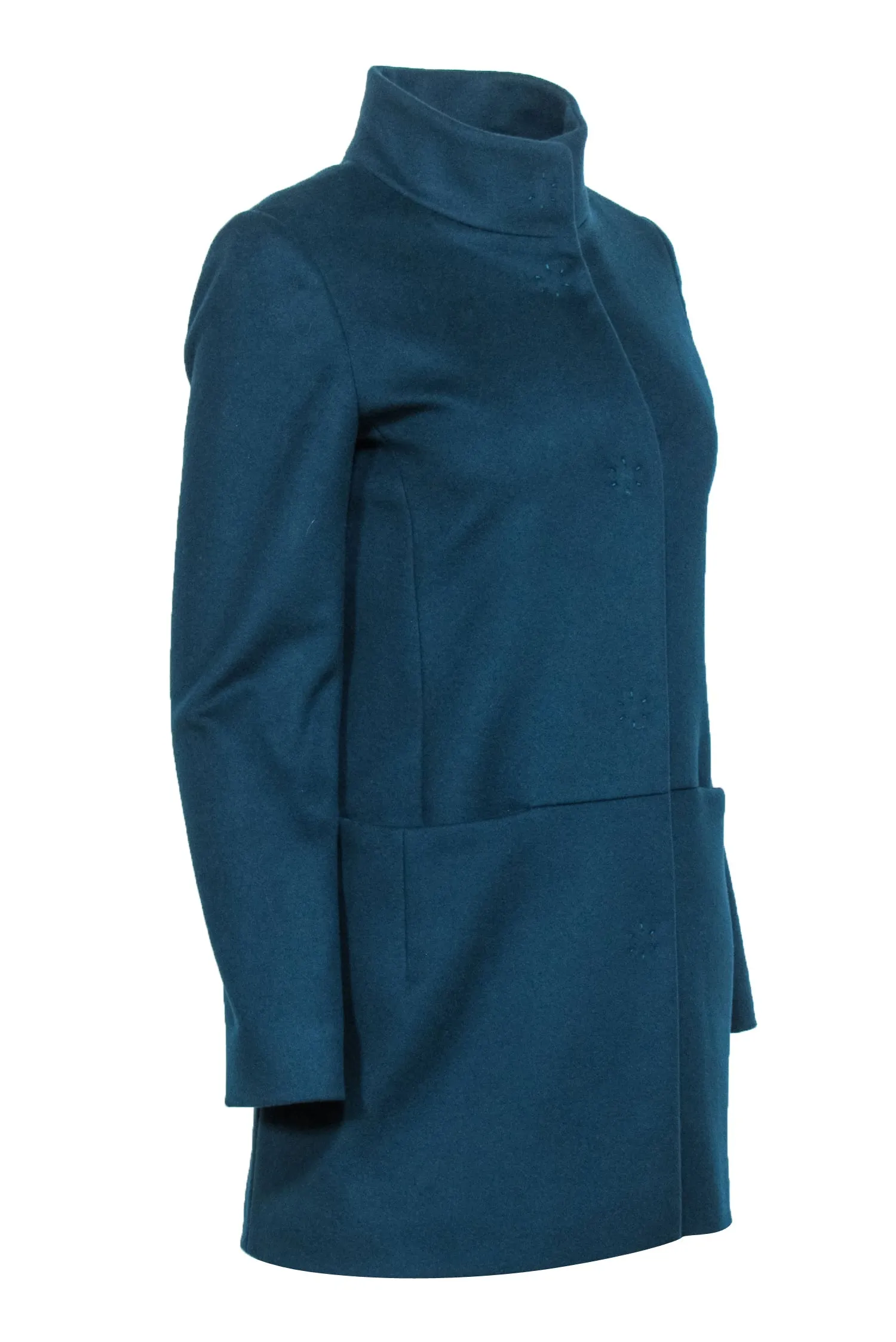 Cinzia Rocca - Teal Wool & Cashmere Blend Coat Sz 2