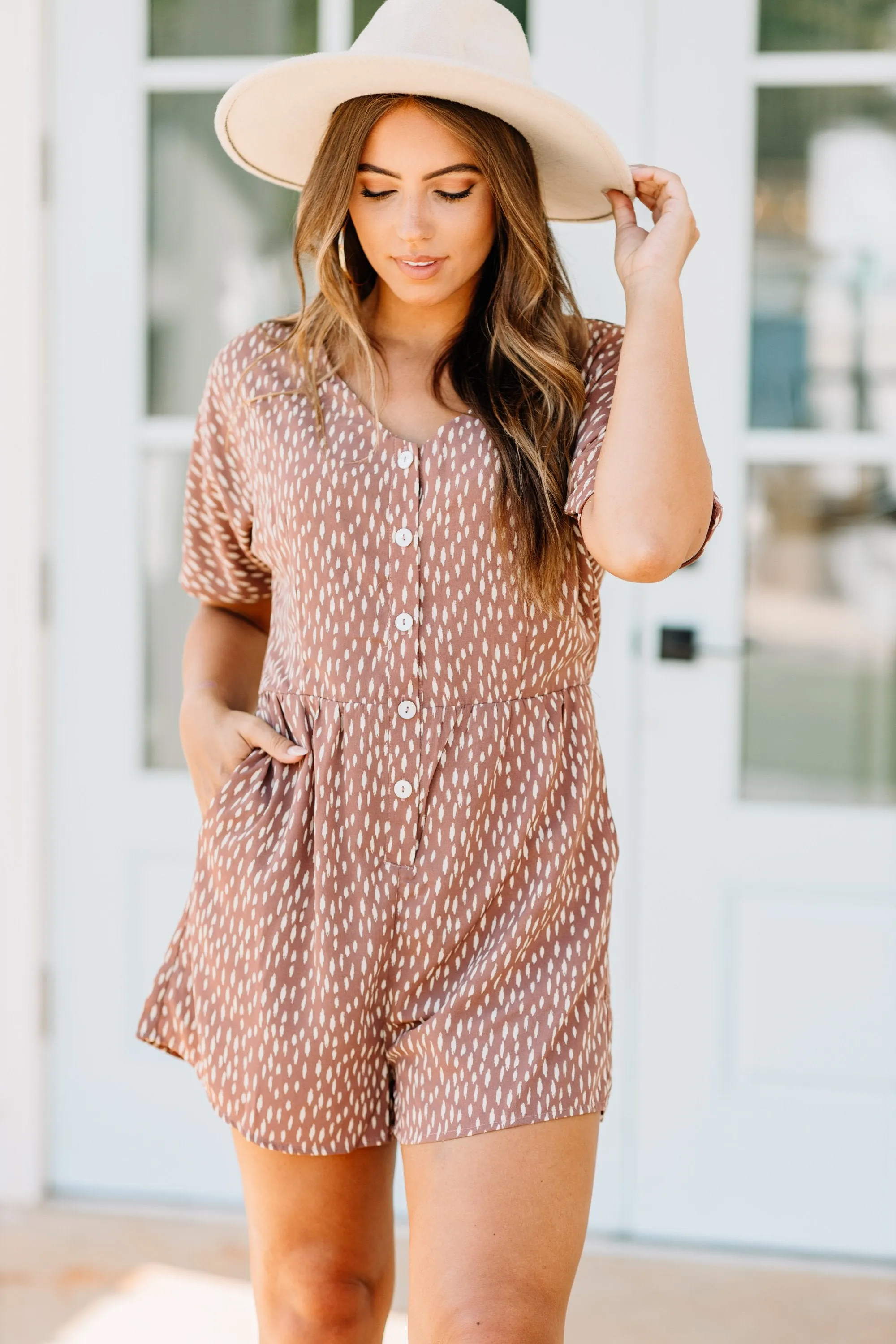 Clearly In Love Sienna Orange Printed Romper