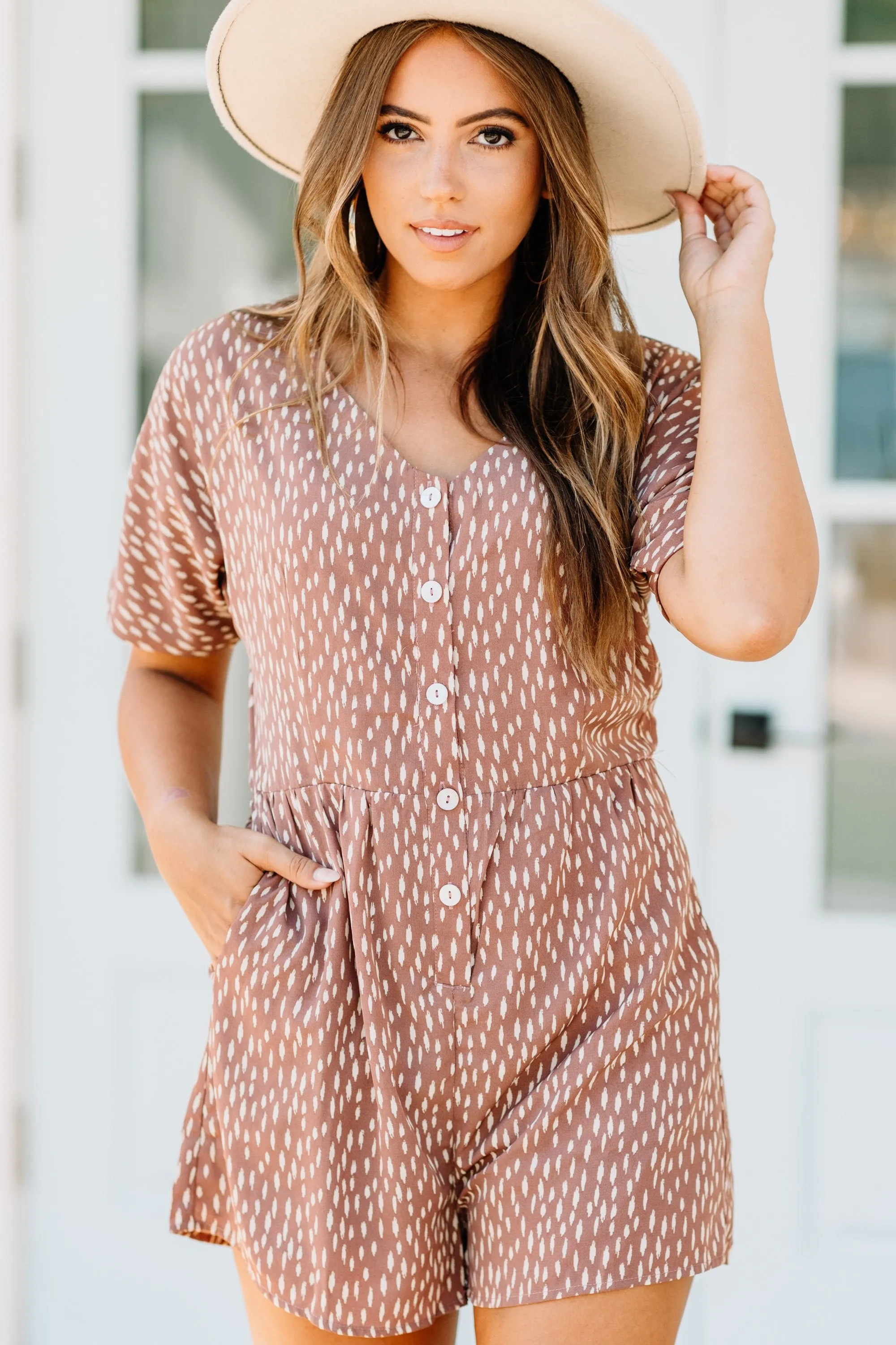 Clearly In Love Sienna Orange Printed Romper