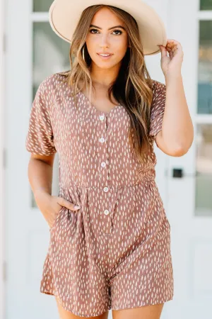 Clearly In Love Sienna Orange Printed Romper