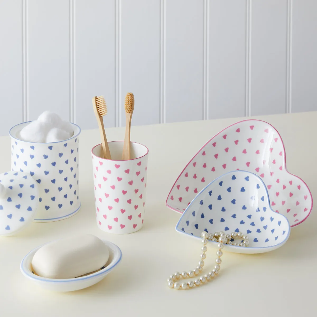 Cotton Wool Jar Blue Heart