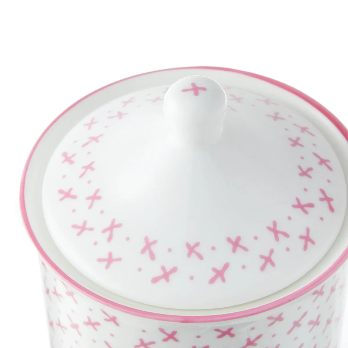 Cotton Wool Jar Pink Sprig