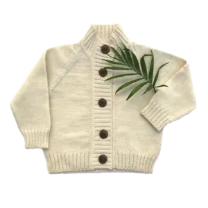 Cream Merino Wool Cardigan