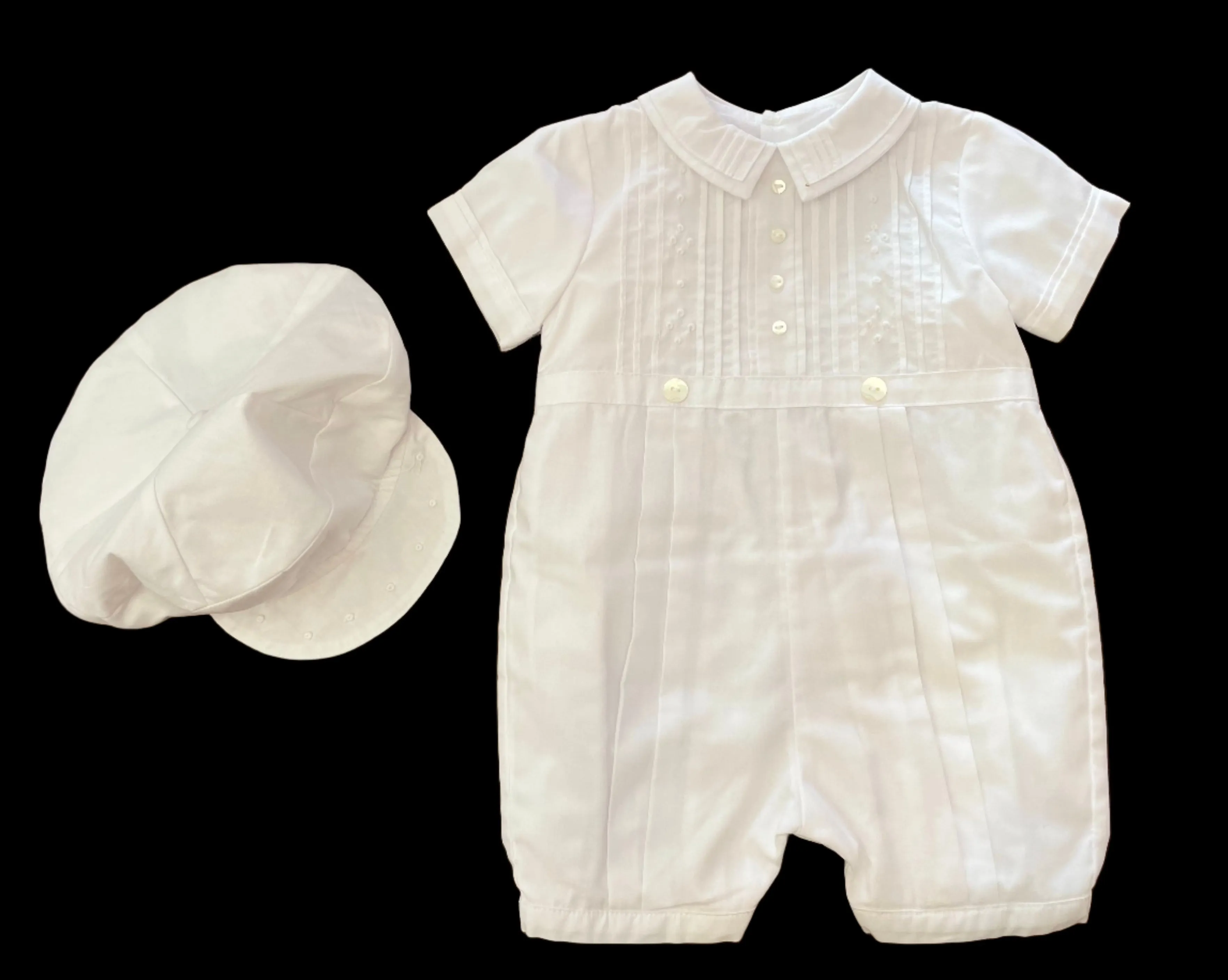 Dot Embroidered Romper w/Hat