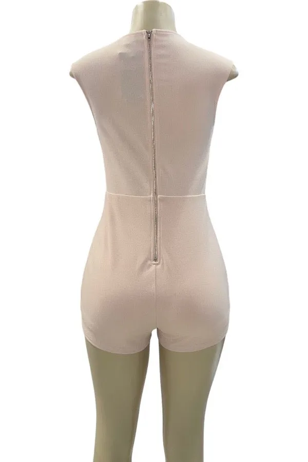 Eyelet Lace Up Bodycon Romper