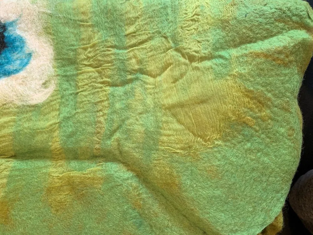 Felted shawls: TD English Rose~Lime S100-2