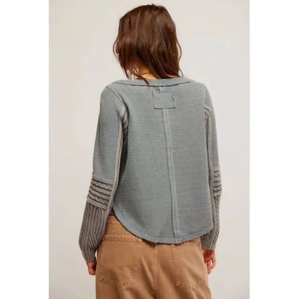 FREE PEOPLE SWINGING CABLE CUFF SWEATER