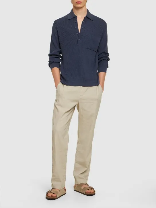 Frescobol Carioca   Murilo cotton &amp; wool knit l/s polo 