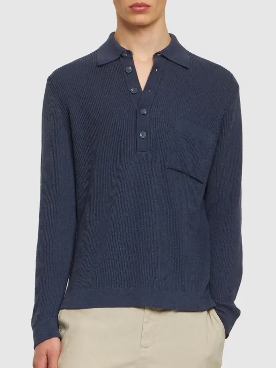 Frescobol Carioca   Murilo cotton &amp; wool knit l/s polo 