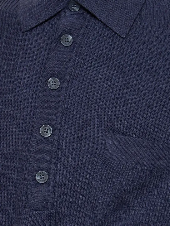 Frescobol Carioca   Murilo cotton &amp; wool knit l/s polo 