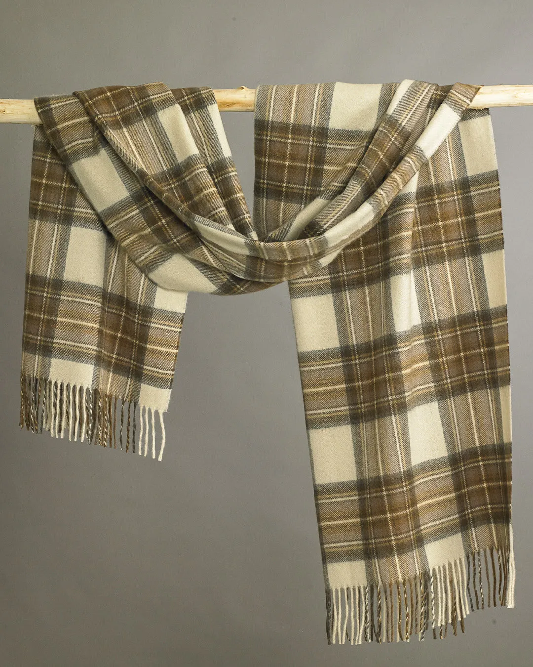 Fudge Plaid Cashmere Stole