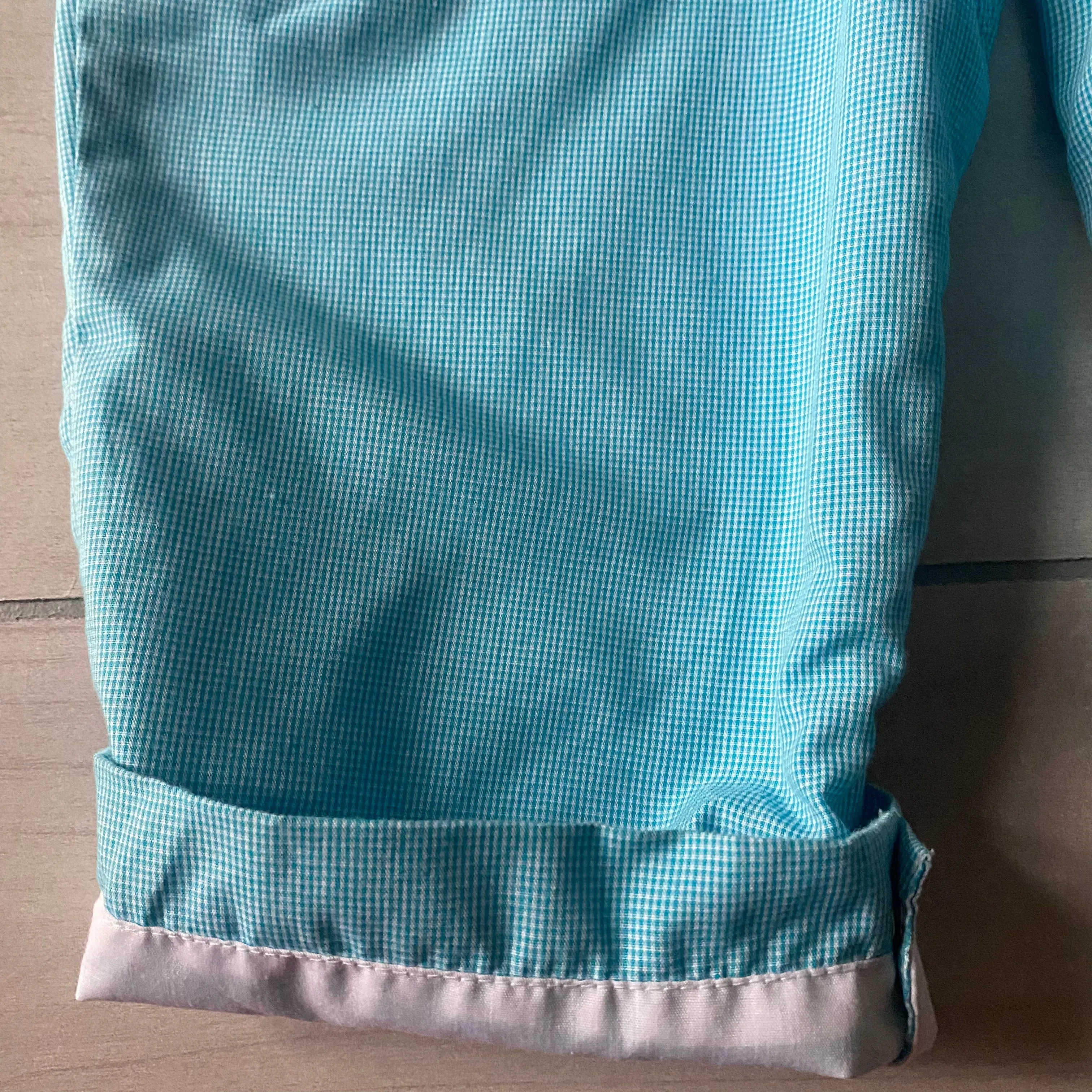 Gingerbread Smocked Blue Gingham Romper