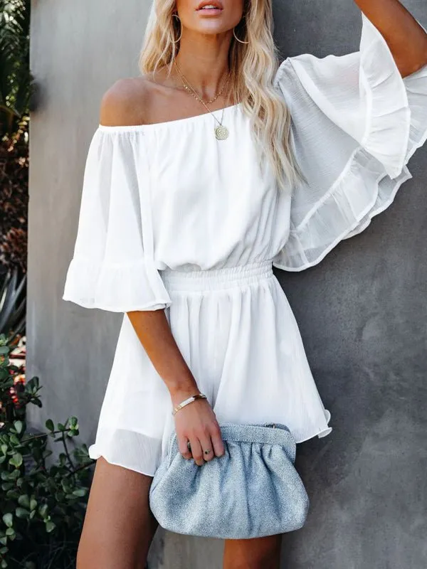 Grace Splicing Romper Short Set