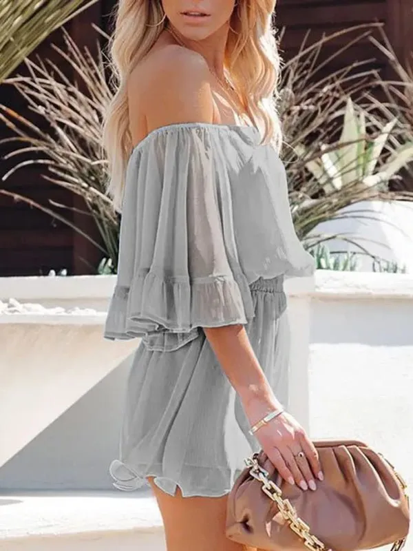 Grace Splicing Romper Short Set