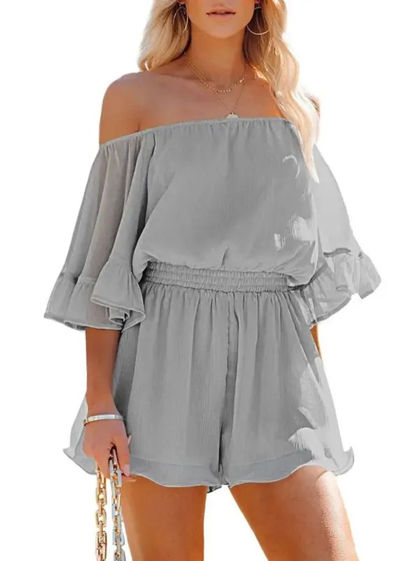 Grace Splicing Romper Short Set