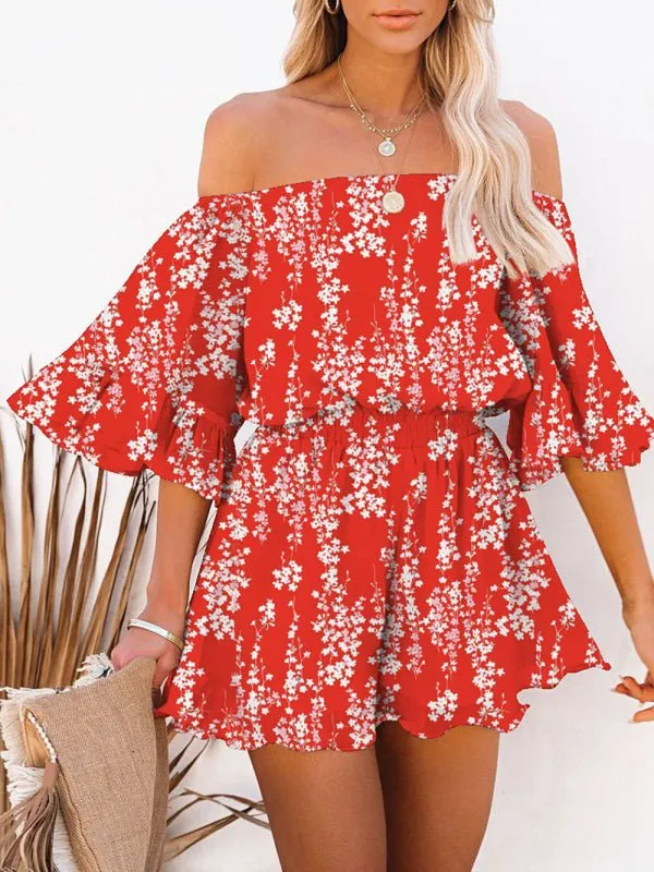 Grace Splicing Romper Short Set