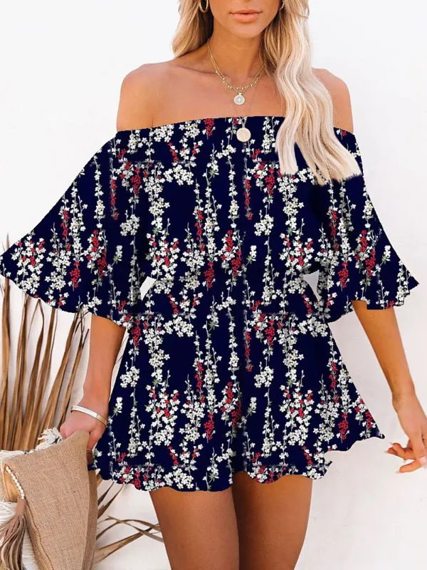 Grace Splicing Romper Short Set
