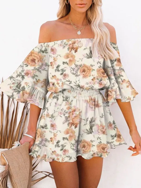 Grace Splicing Romper Short Set