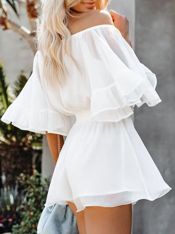 Grace Splicing Romper Short Set
