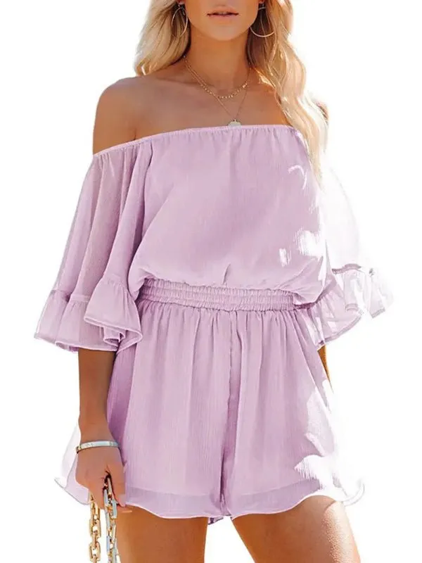 Grace Splicing Romper Short Set