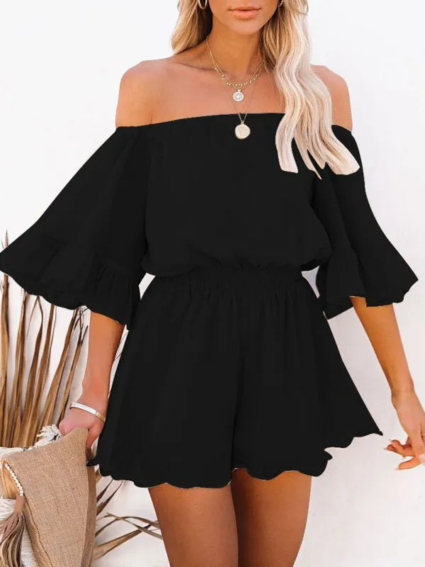 Grace Splicing Romper Short Set