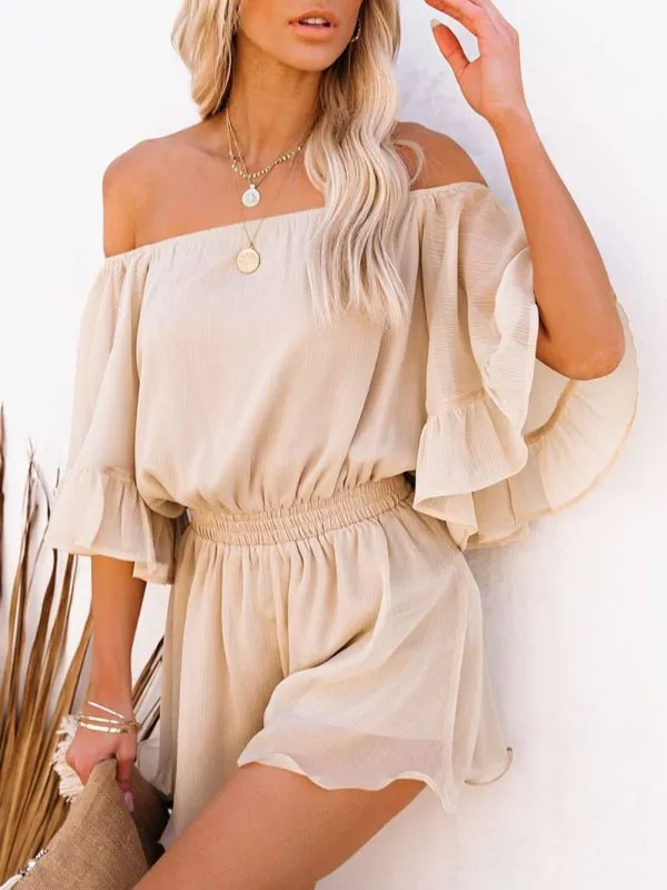 Grace Splicing Romper Short Set