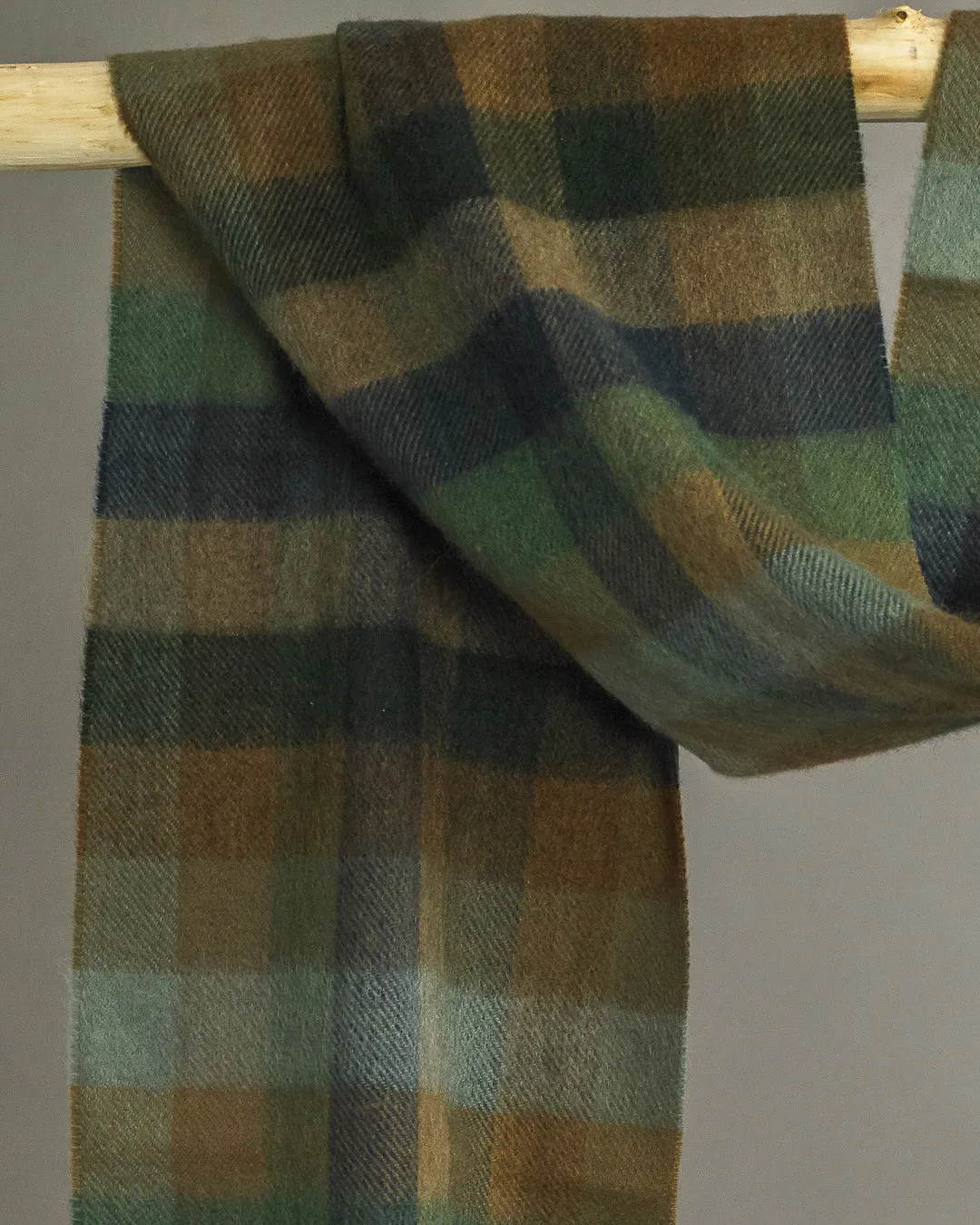 Green x Blue X Beige House Check Cashmere Scarf