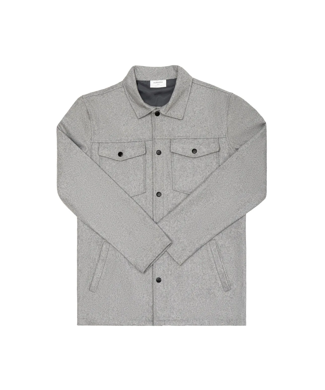 Grey Wool Shacket- Men