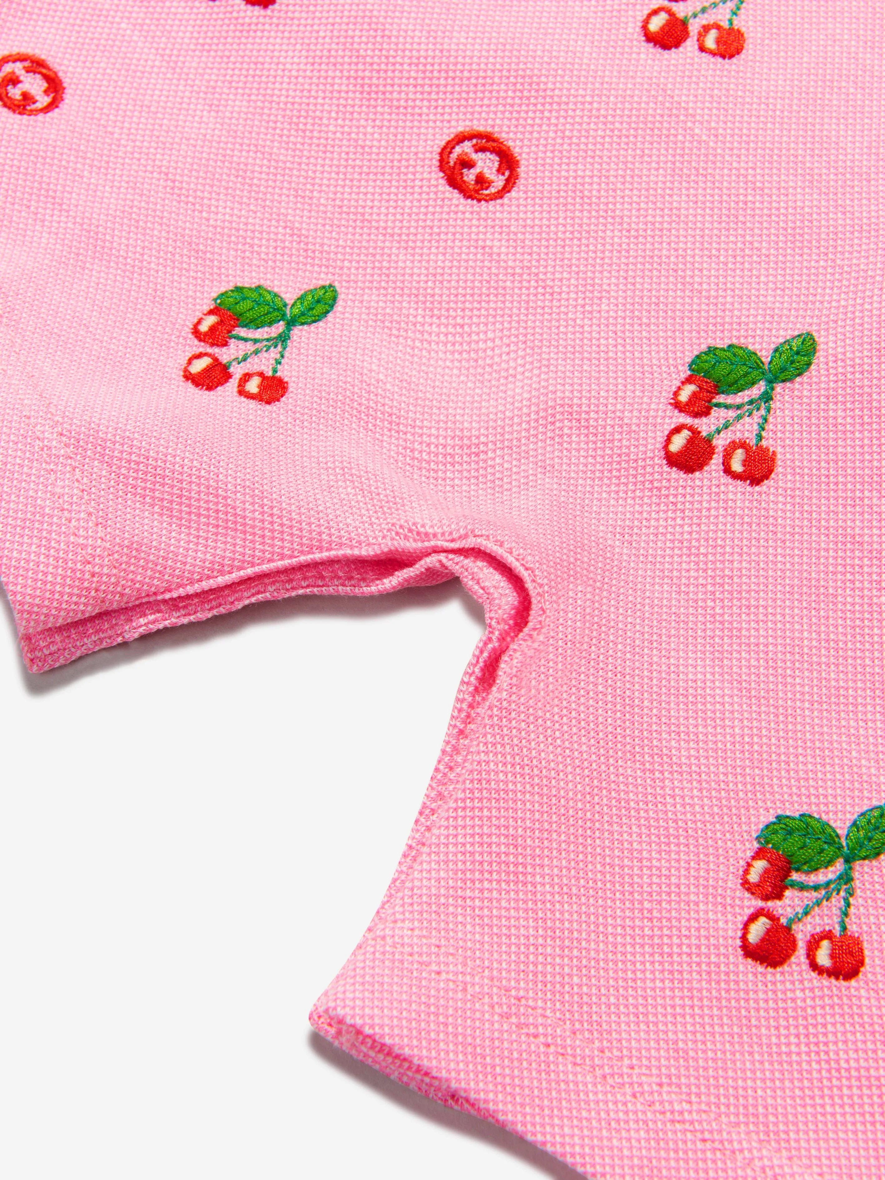 Gucci Baby Girls Cotton Cherry Logo Romper