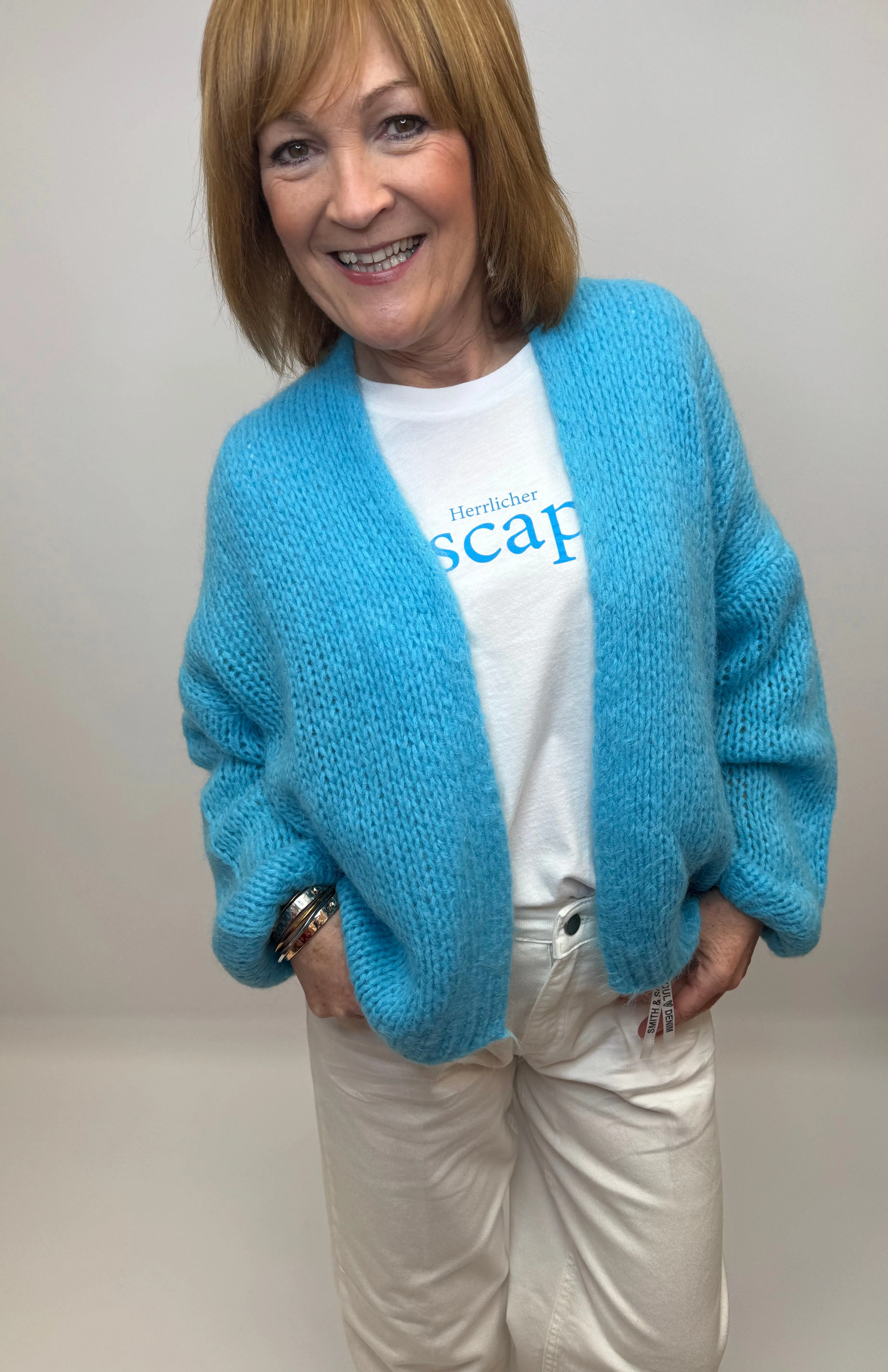 H Blue Knit Cardigan