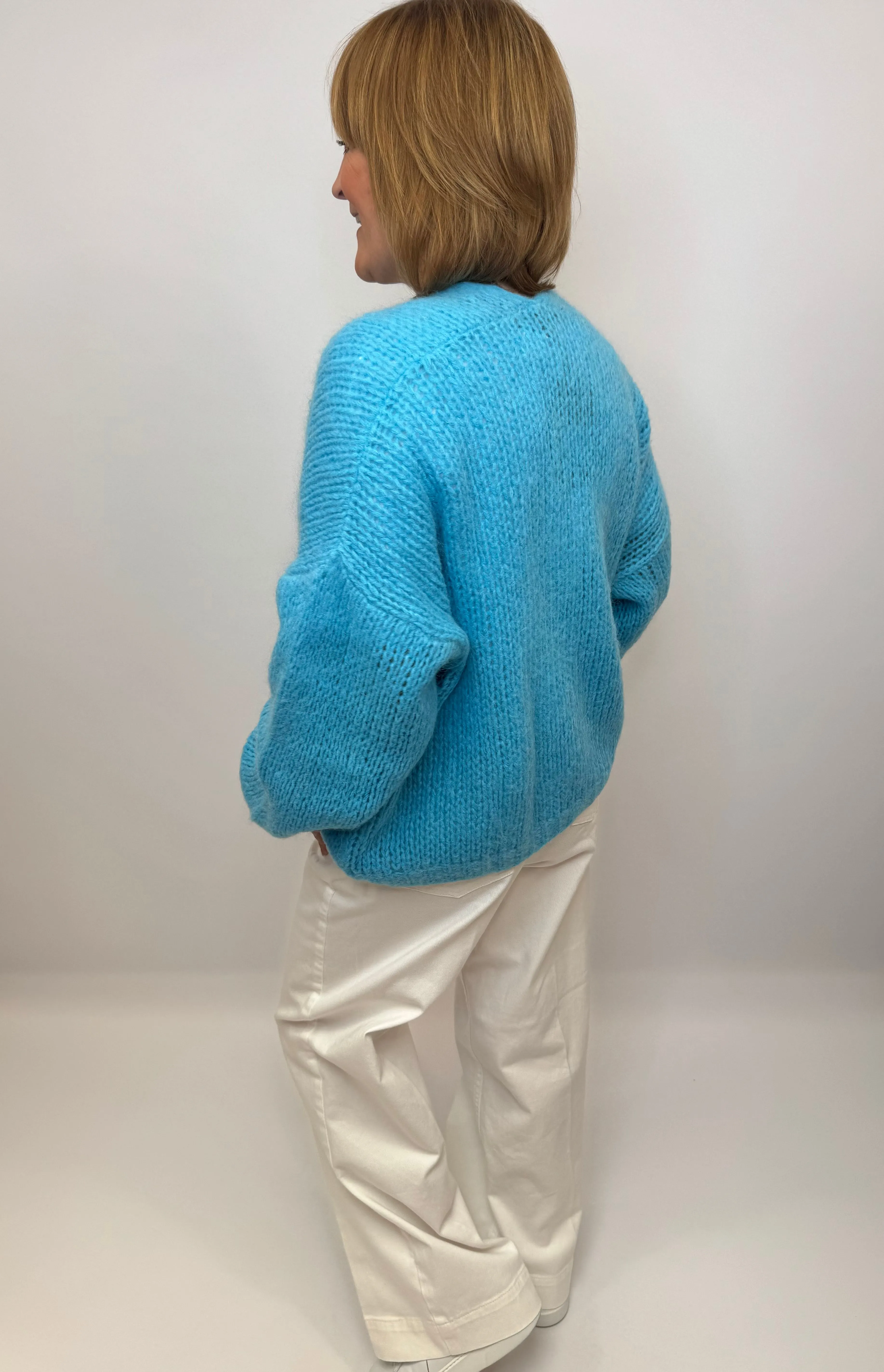 H Blue Knit Cardigan