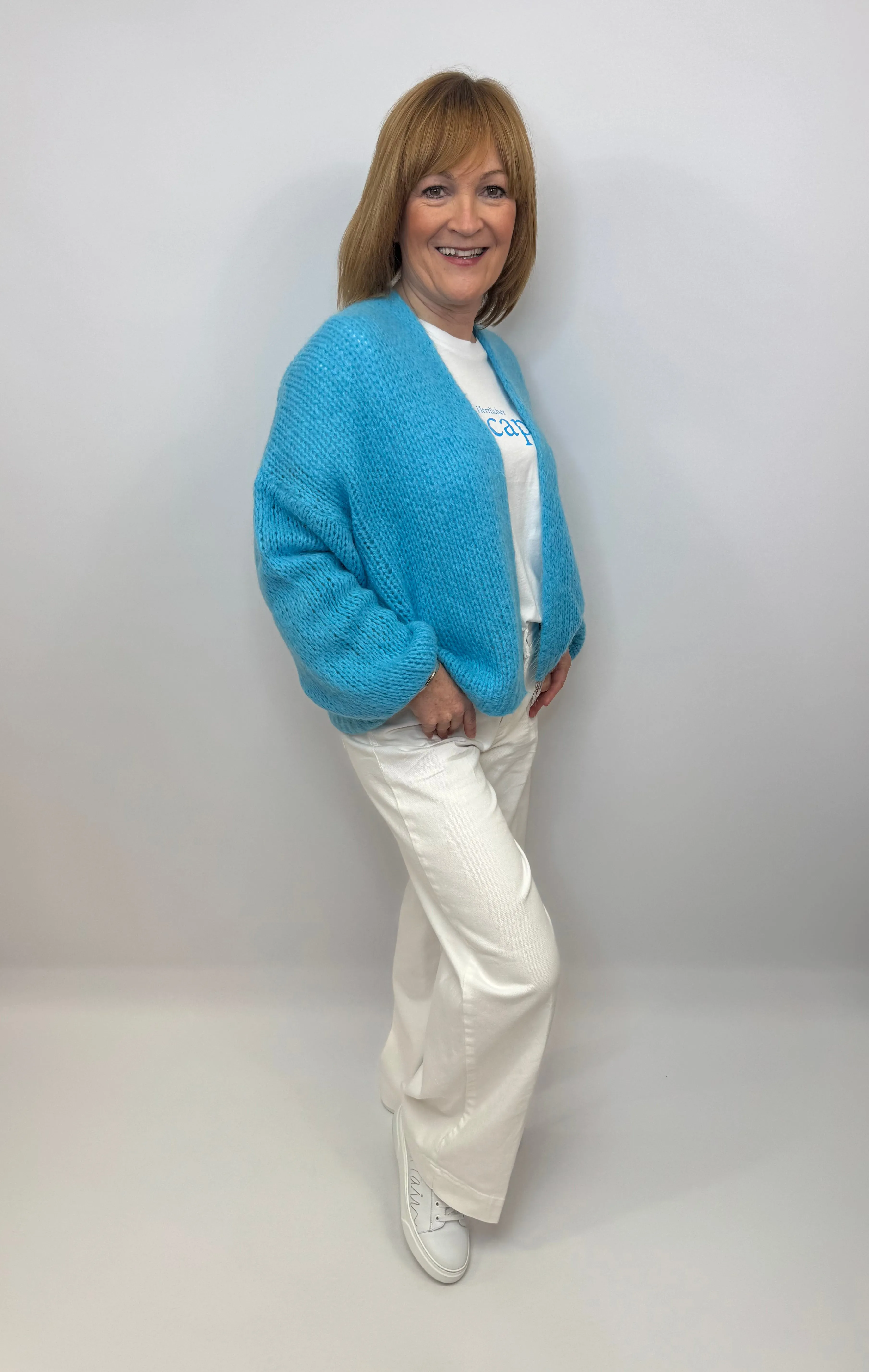 H Blue Knit Cardigan