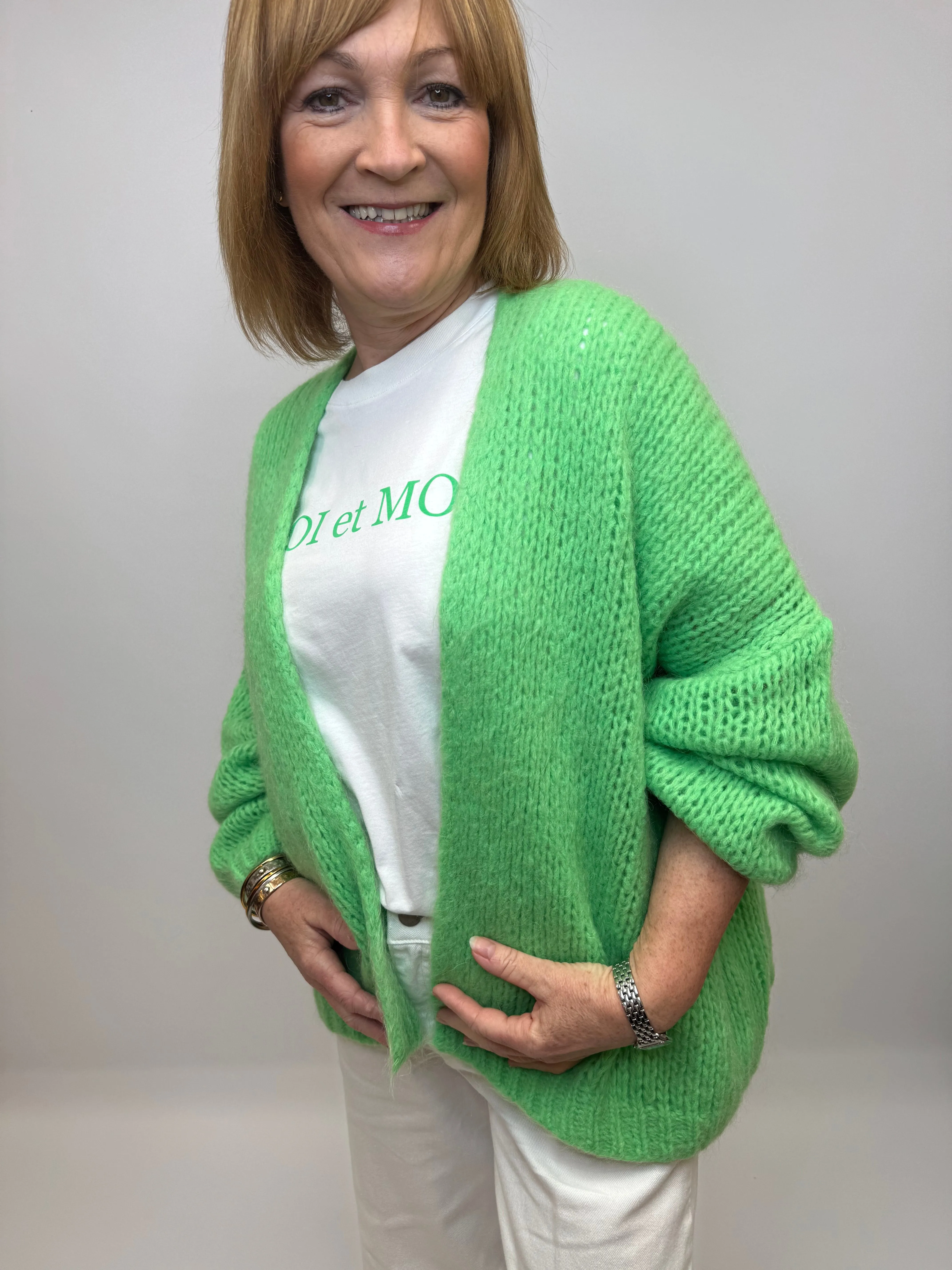 H Green Knit Cardigan