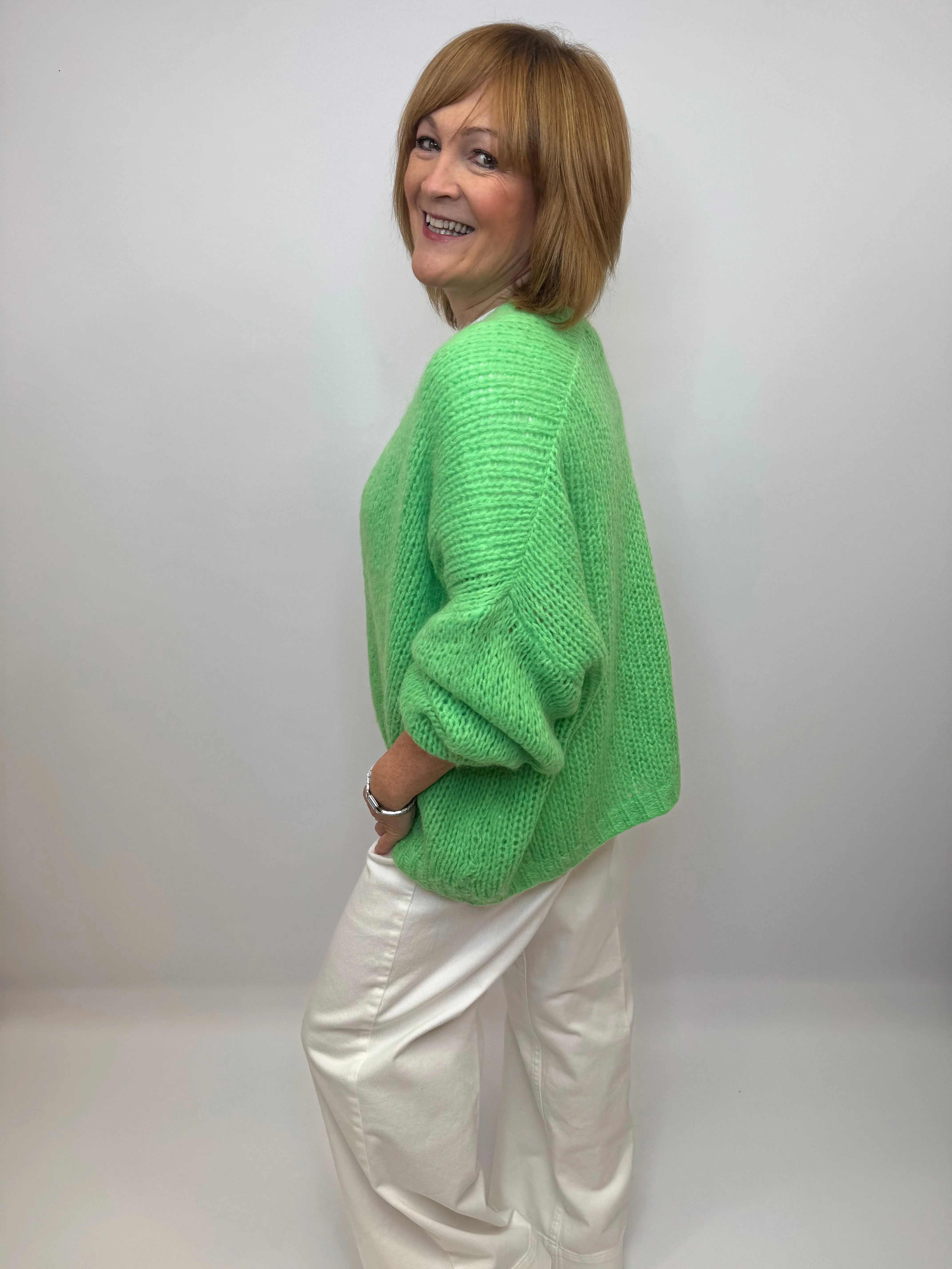 H Green Knit Cardigan