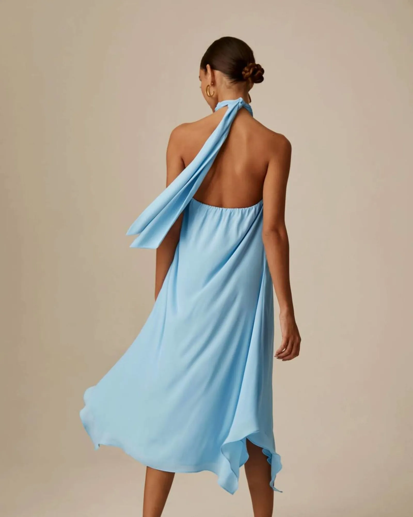 Handkerchief Halter Dress in Whisper | Whisper