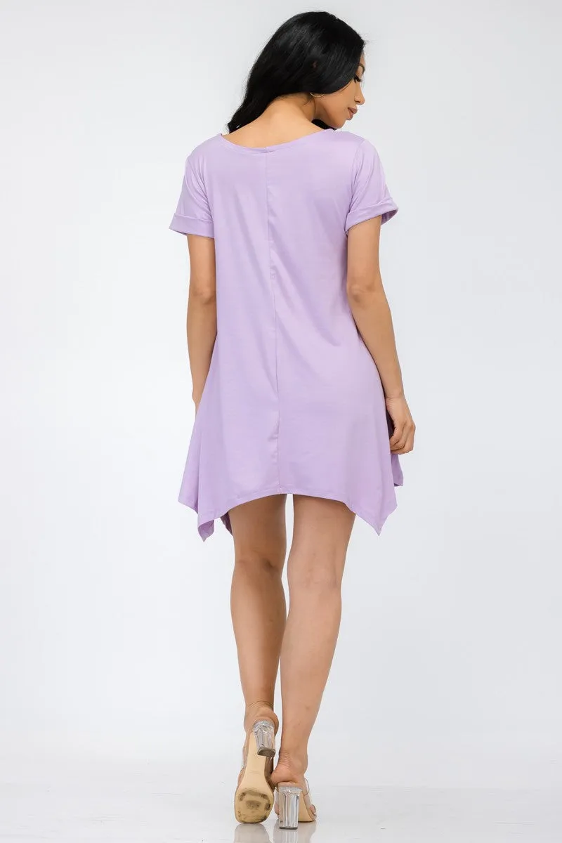 HH661X-SOL - TUNIC HANDKERCHIEF DRESS