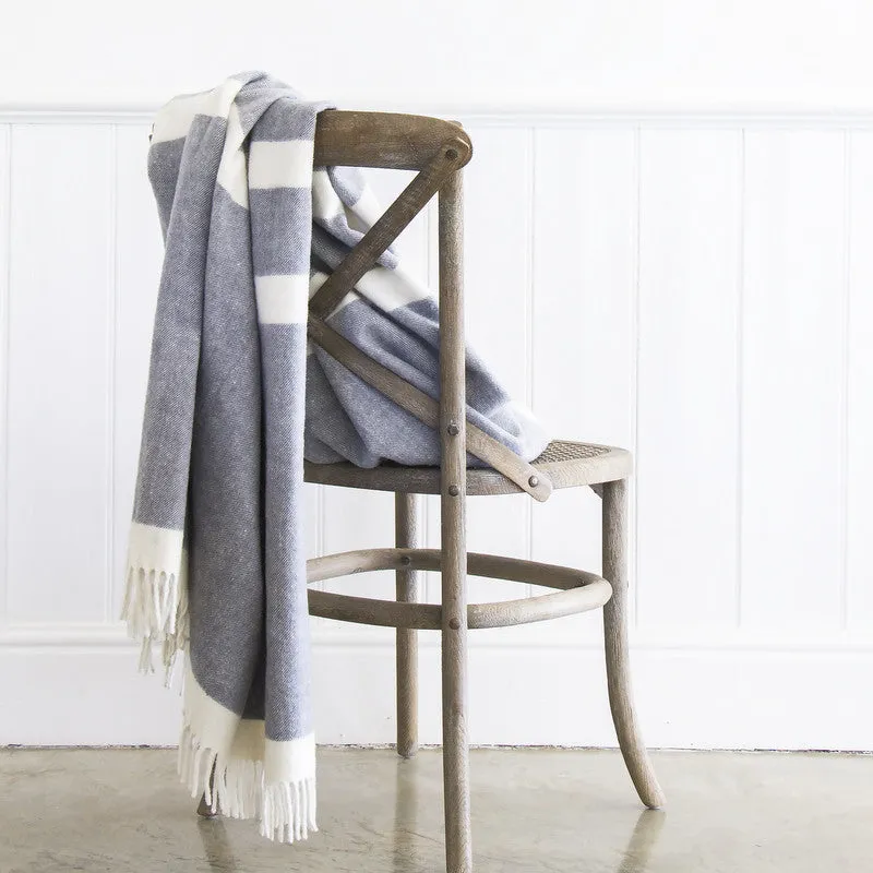 HUDSON 100% WOOL THROW BLANKET GREY