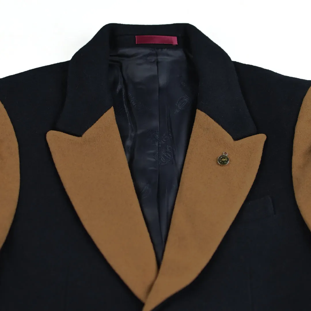 Imported Elite Brown  Navy Woolen Coat For Men
